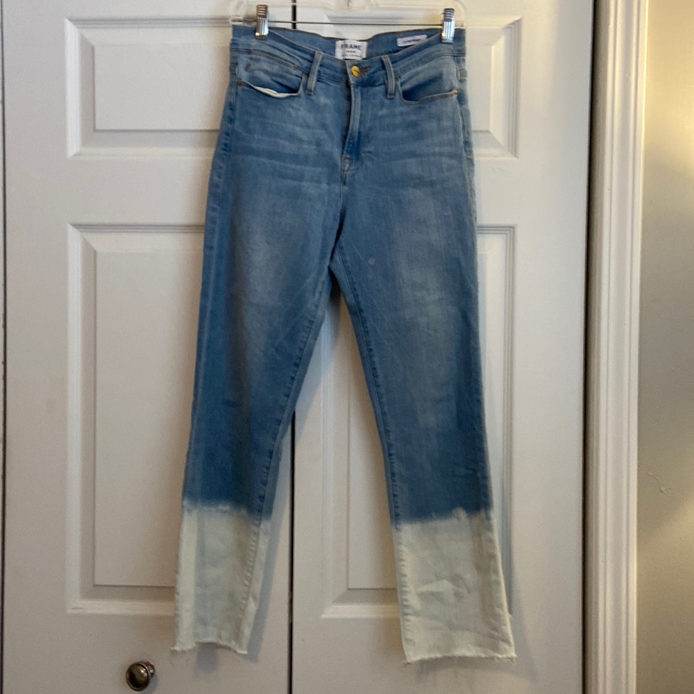 Frame denim le high straight Sz 28 tye dye denim